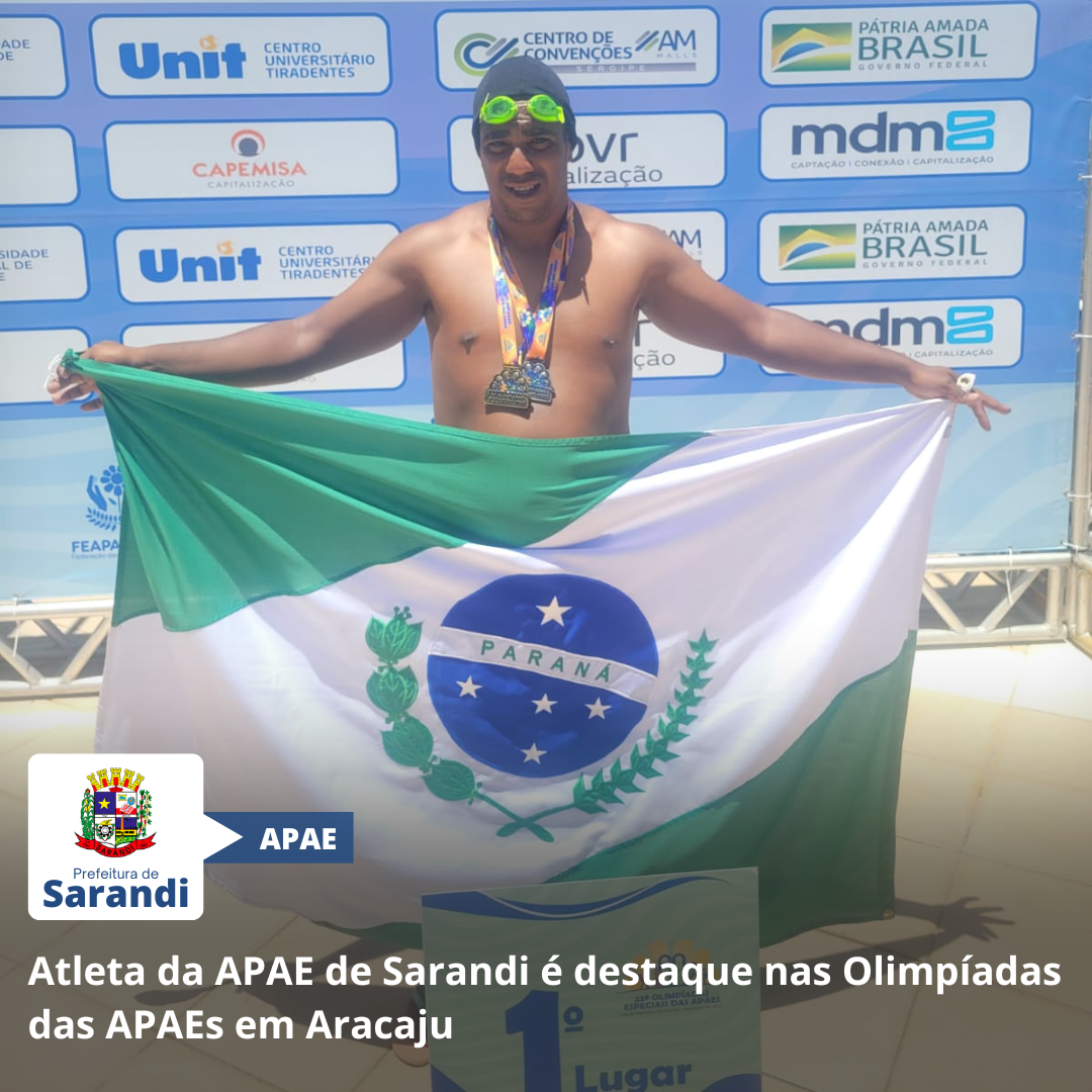 Atleta da APAE de Sarandi é destaque nas Olimpíadas das APAEs em Aracaju